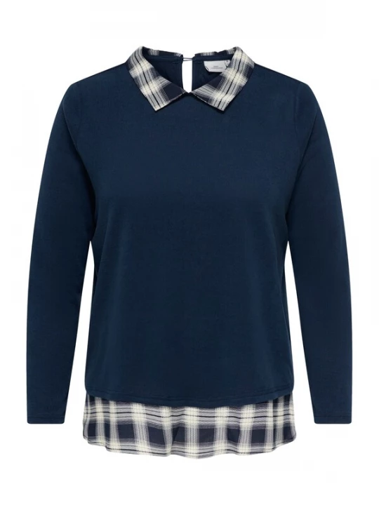Foto van product ONLY Carmakoma Shirt 'CARALBA' navy / wit