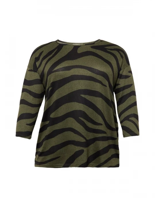 Foto van product ONLY Carmakoma Shirt 'CARAlba' olijfgroen / zwart