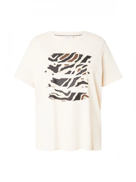 Foto van product ONLY Carmakoma Shirt 'CARBOOSTERY' beige / brokaat / antraciet / wit