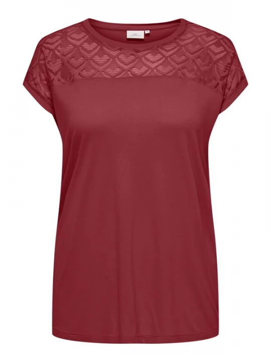 Foto van product ONLY Carmakoma Shirt 'CARFlake' donkerrood