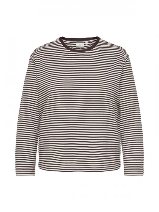 Foto van product ONLY Carmakoma Shirt 'CARFreja' donkerbruin / wit