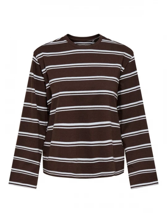 Foto van product ONLY Carmakoma Shirt 'CARFreja' donkerbruin / wit