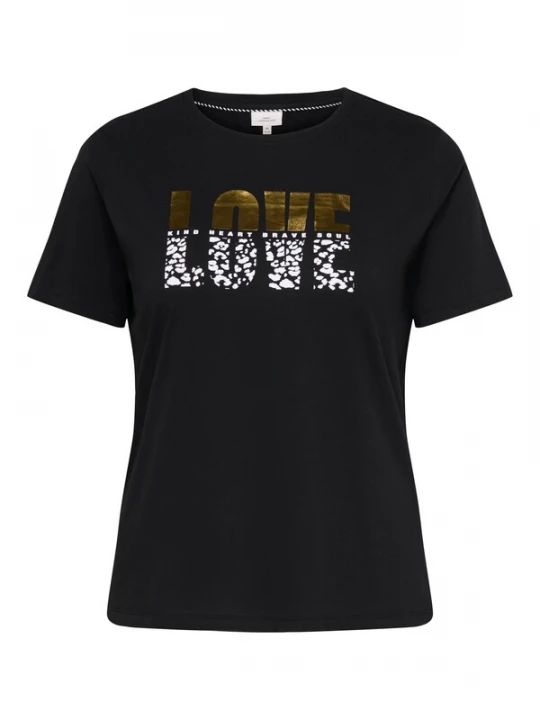 Foto van product ONLY Carmakoma Shirt 'CARKita' goud / zwart / wit