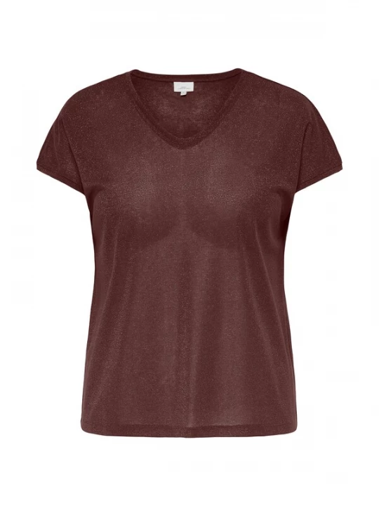 Foto van product ONLY Carmakoma Shirt 'CARSilvery' bruin