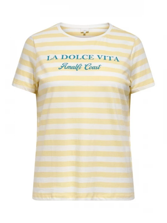 Foto van product ONLY Carmakoma Shirt cyaan blauw / geel / wit