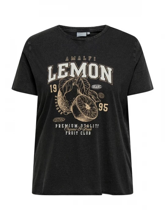 Foto van product ONLY Carmakoma Shirt honing / zwart gemêleerd / wit gemêleerd