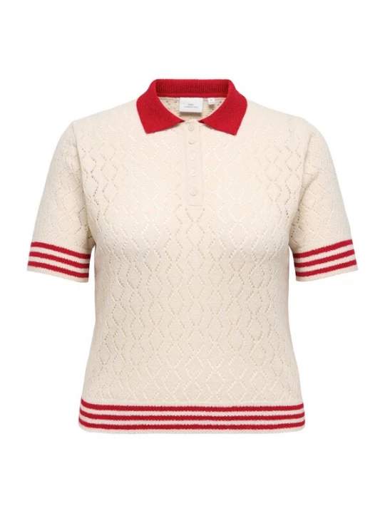 Foto van product ONLY Carmakoma Trui 'CARSUNNY' beige / donkerrood