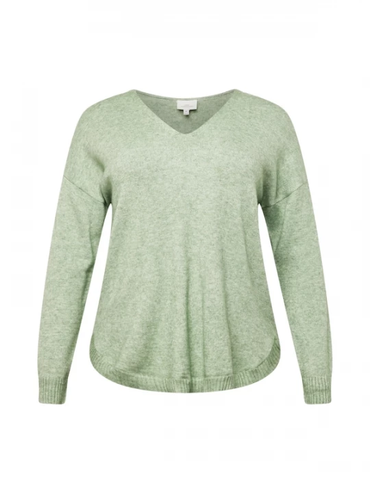 Foto van product ONLY Carmakoma Trui 'Margareta' groen gemêleerd