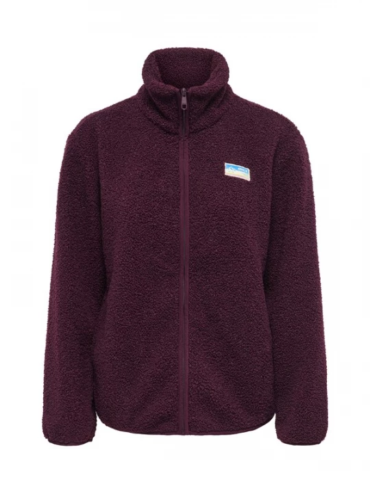 Foto van product ONLY Fleece jas 'ONLEva' wijnrood