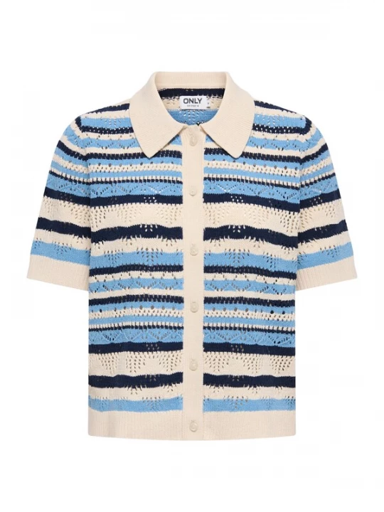 Foto van product ONLY Gebreid vest 'ONLLULA' beige / blauw / navy
