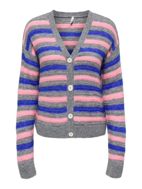 Foto van product ONLY Gebreid vest 'ONLPoppy' donkerblauw / grijs gemêleerd / rosa