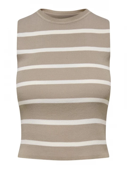 Foto van product ONLY Gebreide top 'ONLMAJLI' taupe / offwhite