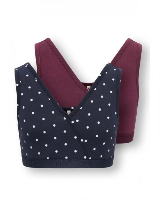 Foto van product ONLY GIRLS BH 'KOGLola' marine / wijnrood / wit