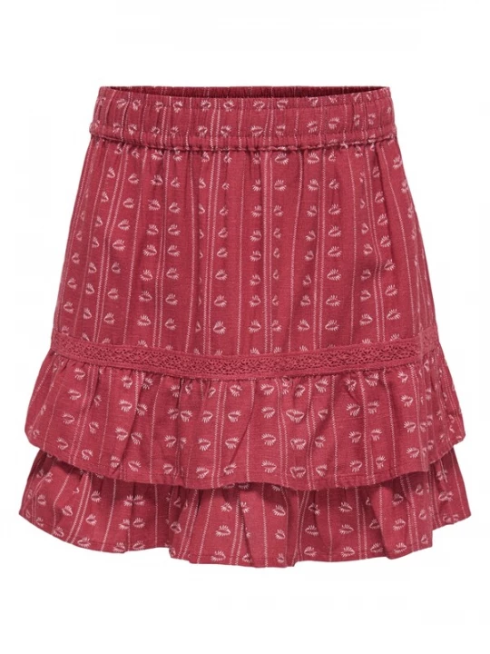 Foto van product ONLY GIRLS Rok 'Boletta' cranberry / wit