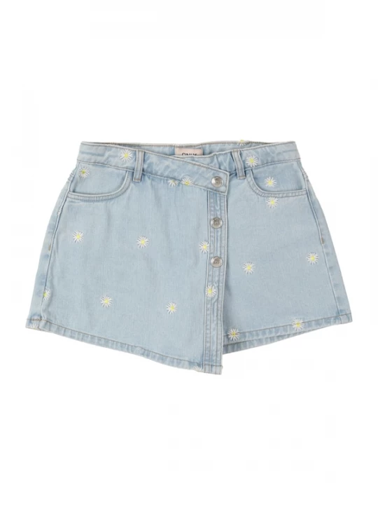 Foto van product ONLY GIRLS Rok 'KOGLesly' blauw denim / geel / wit