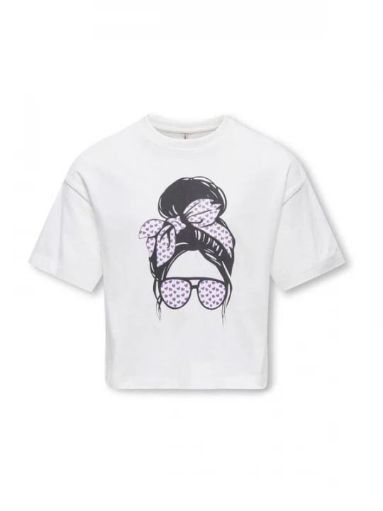 Foto van product ONLY GIRLS Shirt donkerlila / zwart / wit