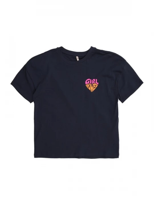 Foto van product ONLY GIRLS Shirt 'KOGANNA' donkerblauw / oranje / lichtroze