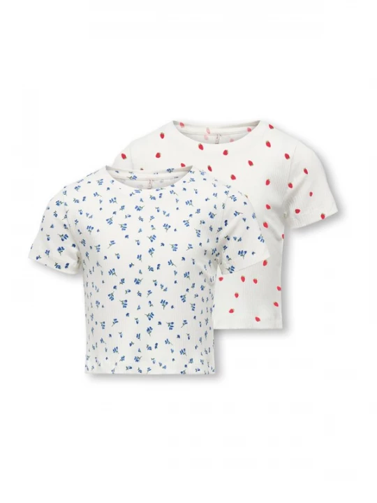 Foto van product ONLY GIRLS Shirt 'KOGBella' blauw / grasgroen / rood / wit