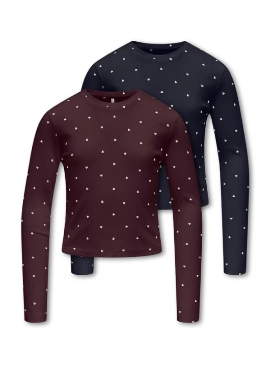 Foto van product ONLY GIRLS Shirt 'KOGBELLA' marine / wijnrood / wit