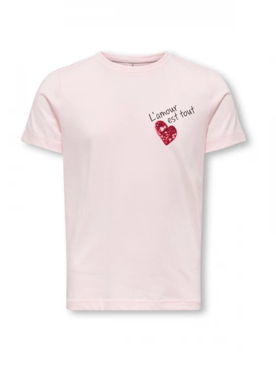 Foto van product ONLY GIRLS Shirt 'KOGCANDY' rosa / rood / zwart