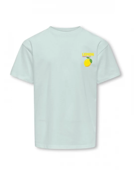Foto van product ONLY GIRLS Shirt 'KOGCARINA' lichtblauw / limoen / bessen