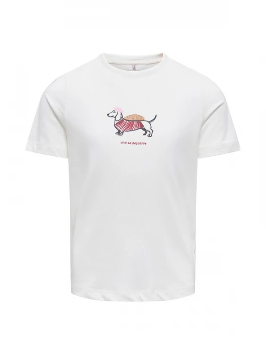 Foto van product ONLY GIRLS Shirt 'KOGLILA' taupe / robijnrood / zwart / wit