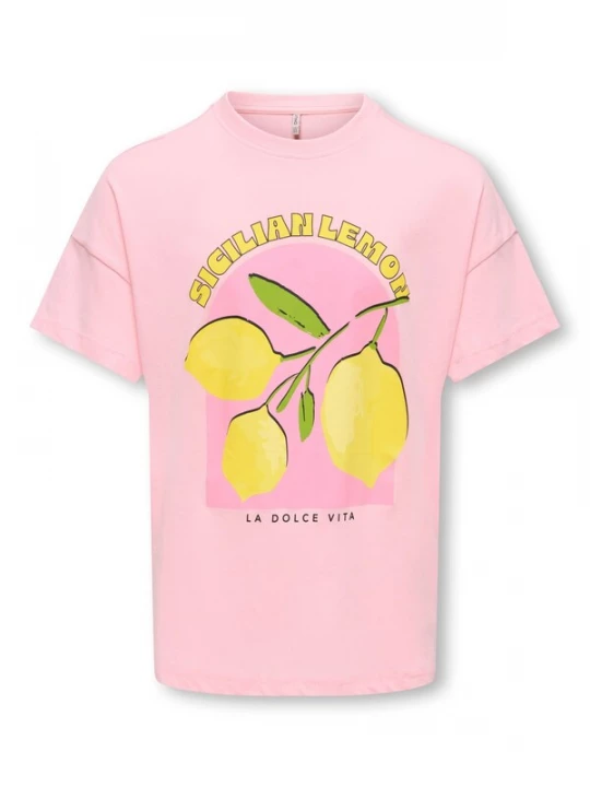 Foto van product ONLY GIRLS Shirt 'KOGLimone' geel / groen / rosa / lichtroze