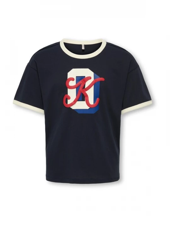Foto van product ONLY GIRLS Shirt 'KOGPELLA' nachtblauw / rood / wit