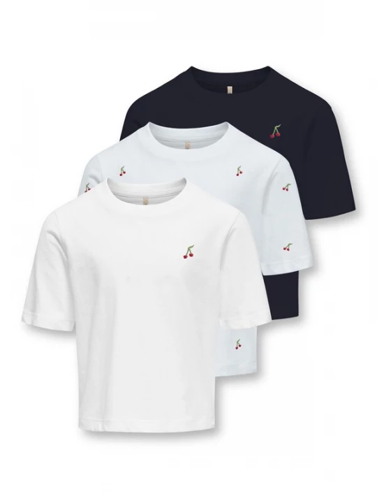 Foto van product ONLY GIRLS Shirt 'KOGRex Ketty' pastelblauw / rood / zwart / wit