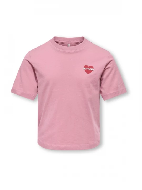 Foto van product ONLY GIRLS Shirt 'KOGREX' lichtroze / rood / wit