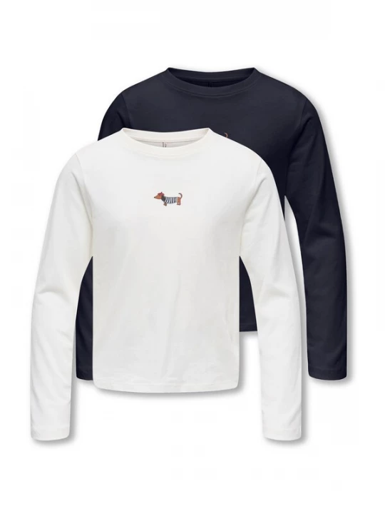 Foto van product ONLY GIRLS Shirt 'KOGREX' nachtblauw / bruin / wit