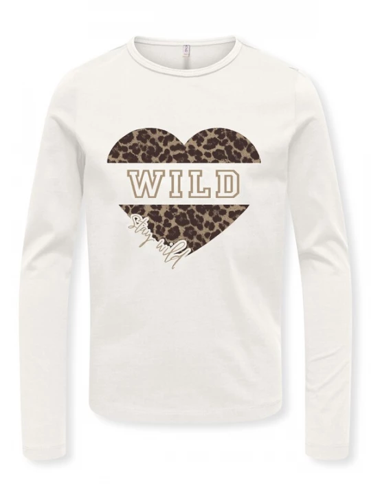 Foto van product ONLY GIRLS Shirt 'KOGSCARLETT' bruin / chocoladebruin / wit