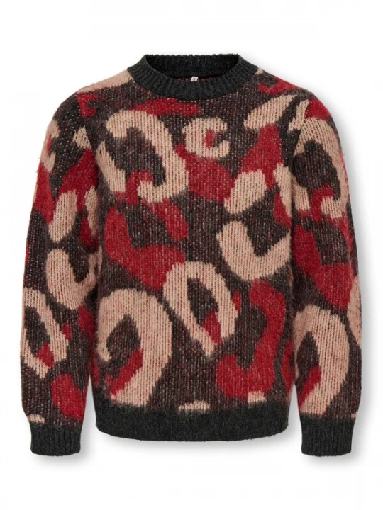 Foto van product ONLY GIRLS Trui beige / rood / zwart
