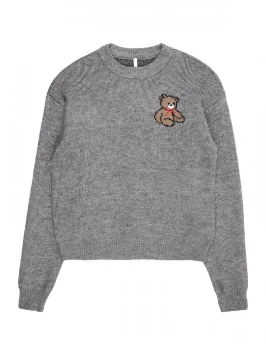 Foto van product ONLY GIRLS Trui bruin / grijs gemêleerd / wit