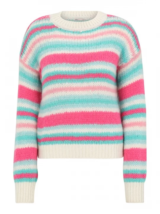Foto van product ONLY GIRLS Trui 'KOGAlyssa' crème / hemelsblauw / rosa / lichtroze