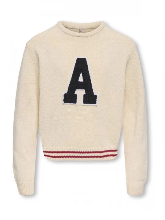 Foto van product ONLY GIRLS Trui 'KOGJENNY' beige / rood / zwart