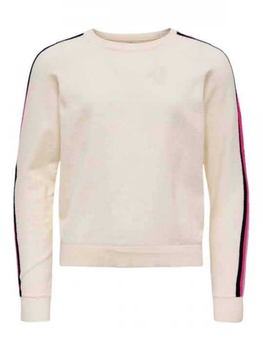 Foto van product ONLY GIRLS Trui 'KOGTiba-Le' ivoor / pink / zwart