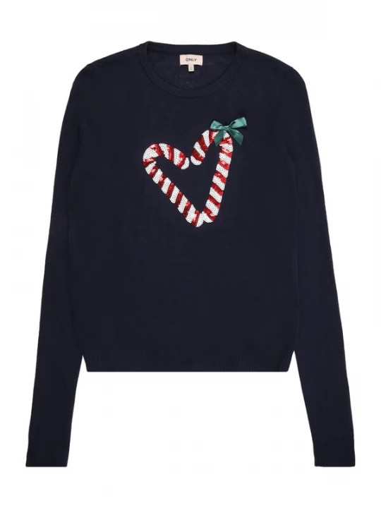 Foto van product ONLY GIRLS Trui 'KOGXmas' groen / rood / zwart / wit
