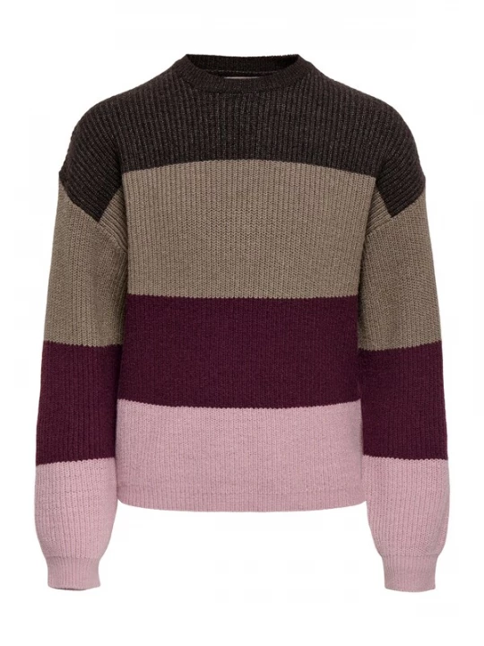 Foto van product ONLY GIRLS Trui 'KONSANDY' cappuccino / donkerbruin / lila / donkerlila