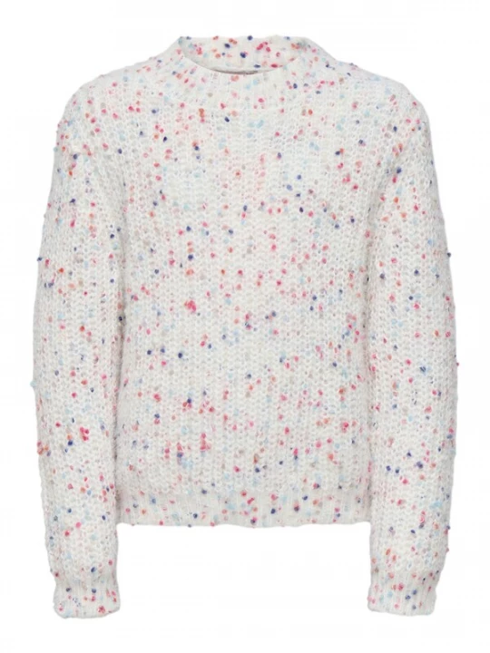 Foto van product ONLY GIRLS Trui 'Ludi Life' blauw / donkeroranje / lichtroze / wit