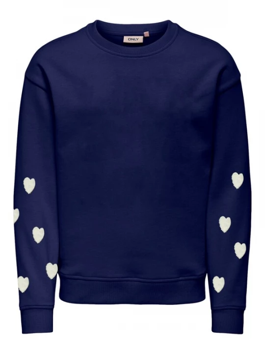 Foto van product ONLY GIRLS Trui 'Marisa Teddy Heart' blauw / wit