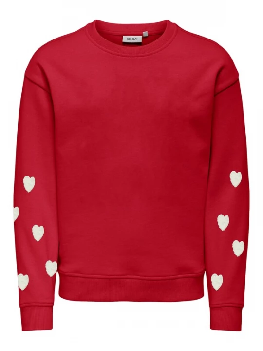 Foto van product ONLY GIRLS Trui 'Marisa Teddy Heart' rood