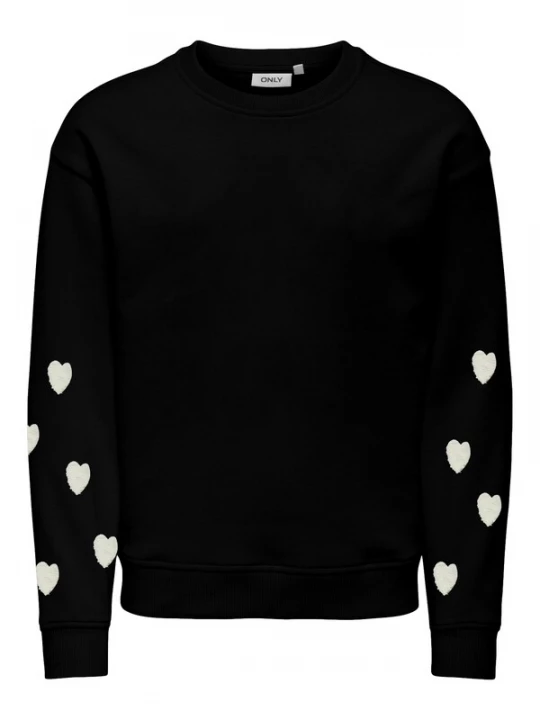 Foto van product ONLY GIRLS Trui 'Marisa Teddy Heart' zwart