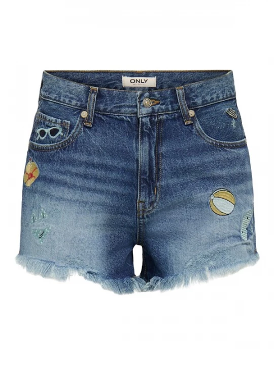 Foto van product ONLY Jeans 'ONLZUMA' blauw denim / lichtblauw / lichtgeel / rood