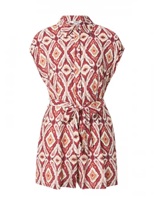 Foto van product ONLY Jumpsuit 'ONLSUI MIKASI' donkeroranje / rood / merlot / wit