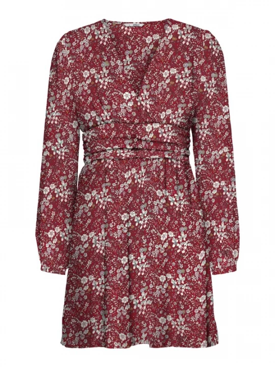 Foto van product ONLY Jurk 'Alma' geel / rosa / karmijnrood / wit