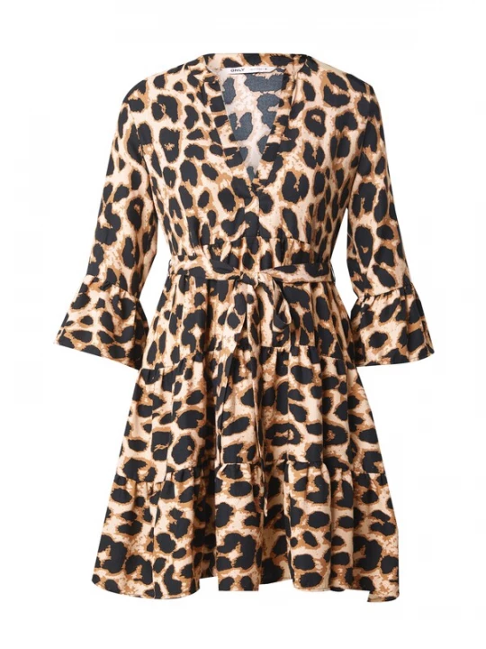 Foto van product ONLY Jurk 'Athena' beige / sepia / zwart