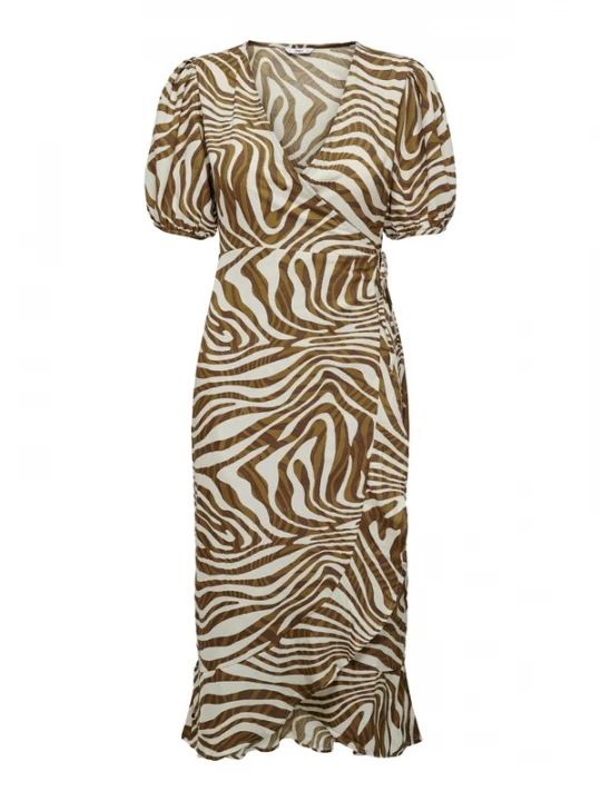Foto van product ONLY Jurk 'CHICAGO' beige / donkerbruin