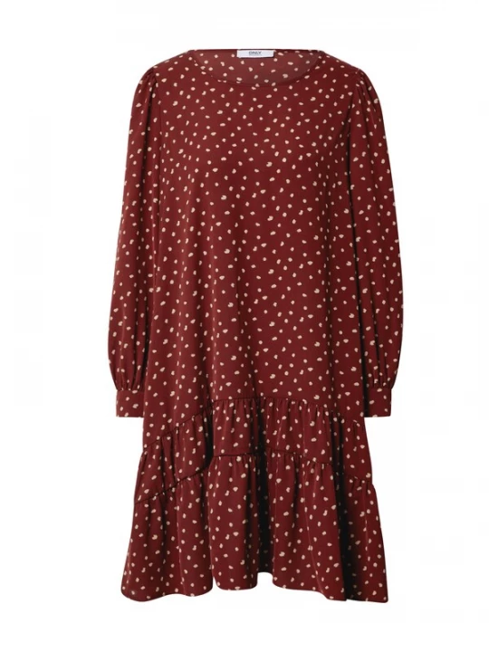 Foto van product ONLY Jurk donkerrood / wit