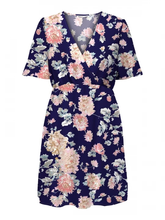 Foto van product ONLY Jurk 'Fia' navy / groen / oudroze / wit